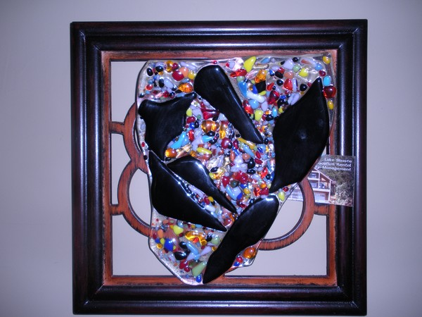 Abstract Mosaic female/male conversation Fused Gla