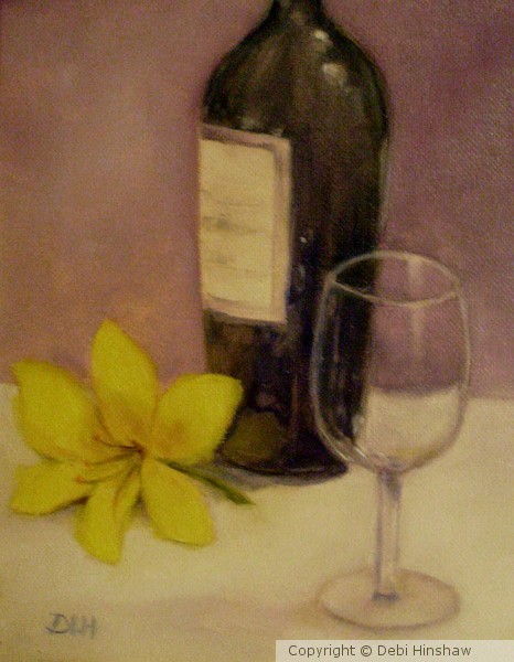 Wine and yellow day lily