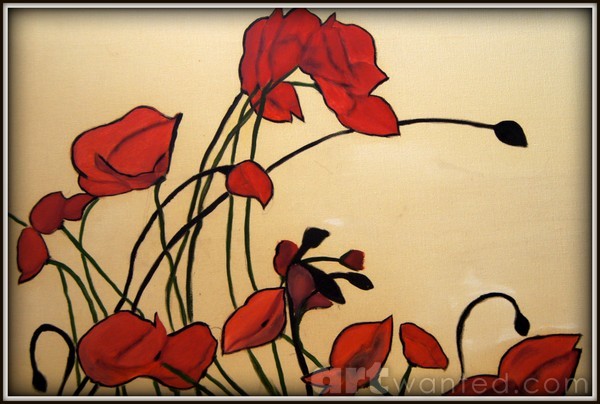 poppies on canvas