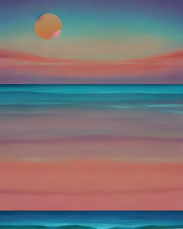 Muted tones beach sunset