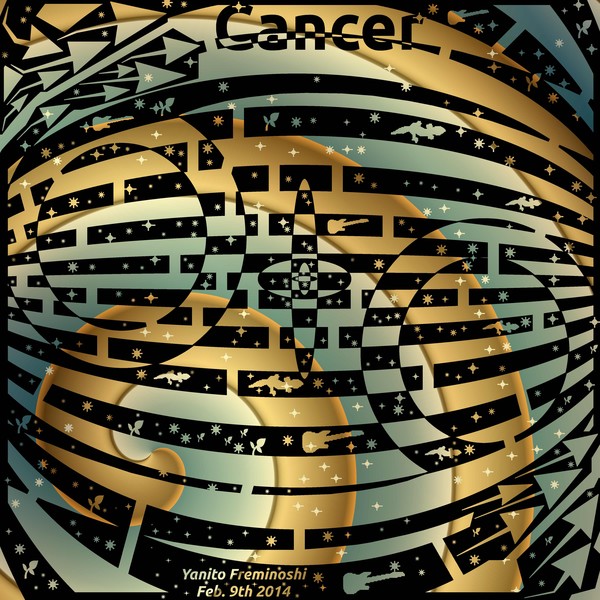 Cancer Sign Art Maze in Earth Tone Colors