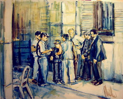 smokers at the corner 