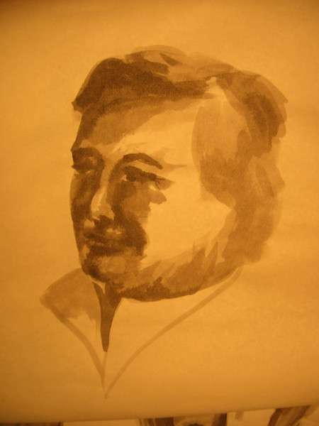 woman study in ink