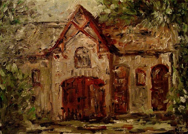 Old house in trees.