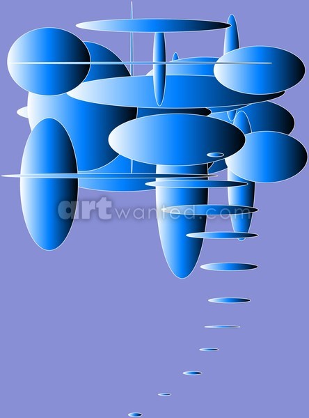 Blue Ellipses Digital Art