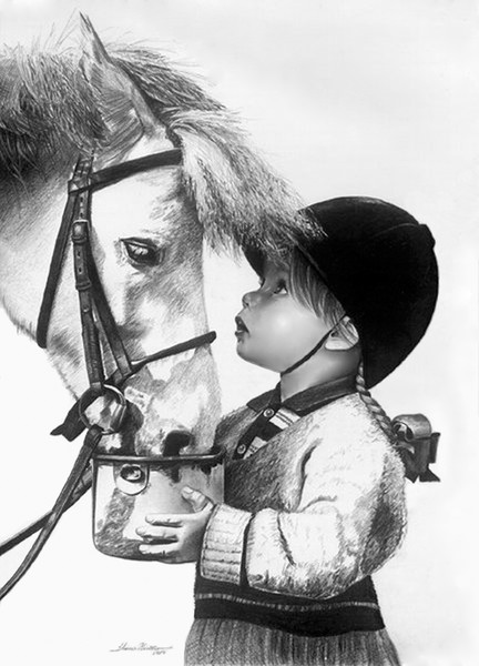 Girl Feeding Horse