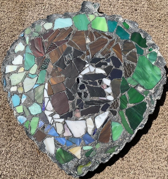 Rocky stained glass step stone