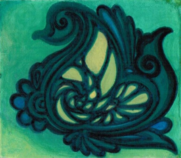 green-swan-motif