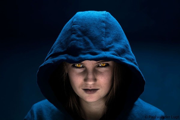 Danielle with cat eyes