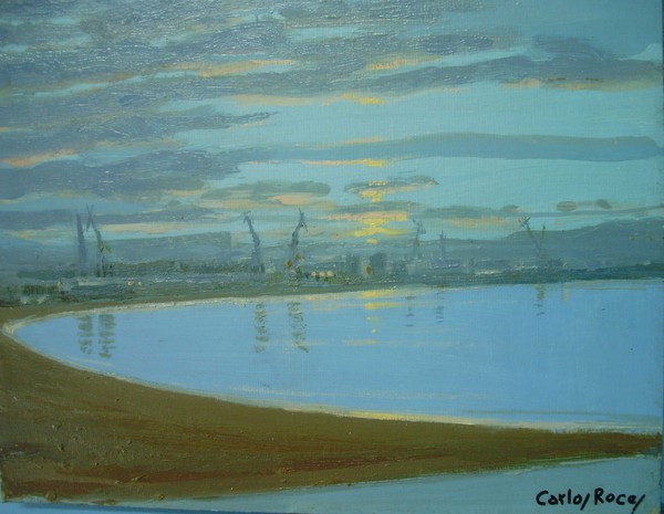 Ocaso en la playa de Poniente