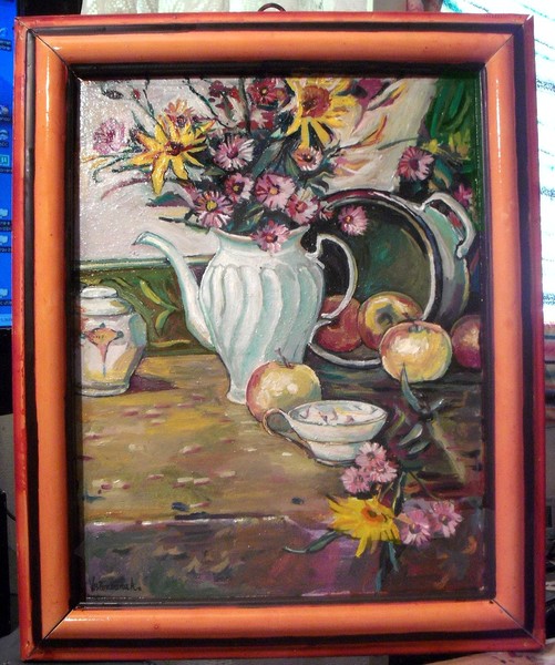 Forgotten corner - flowers and apples