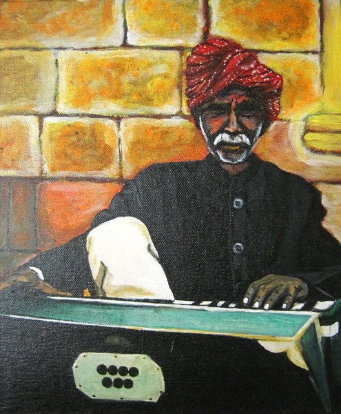 Old Man Playing Harmonium