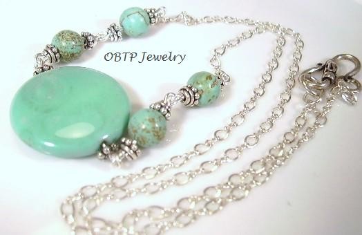 African Turquoise and Sterling Silver Necklace
