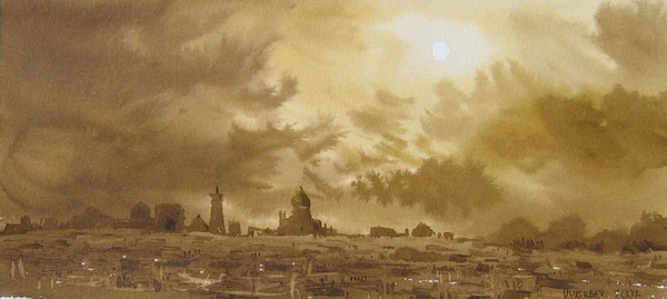 Moonlight night above Bukhara