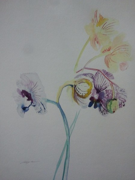 Watercolor Orchid painting