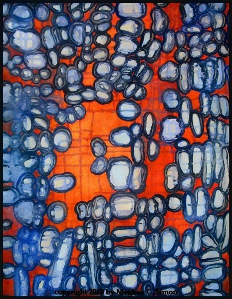 Framed Original Abstract Oil Painting on Canvas - 
