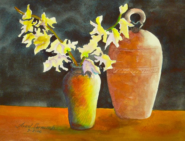 ORIGINAL WATERCOLOR FLOWER IN A VASE