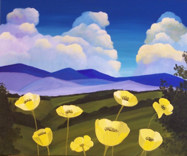 Clouds and poppies