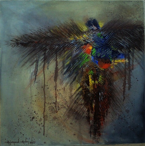 THE ANGEL,# 602,  52 X 52 CM, ACRYLIC ON CANVAS..