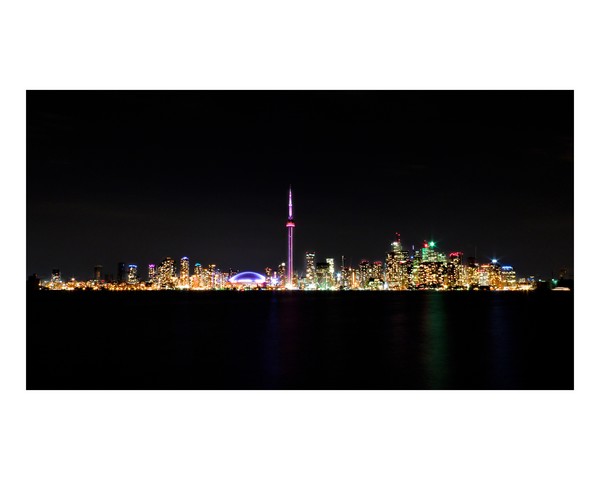 Toronto Skyline At Night From Centre Island