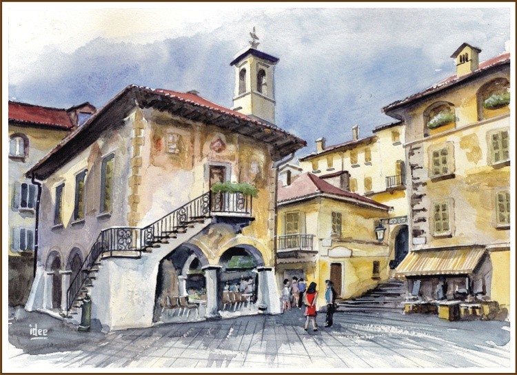 The island of San Giulio in Lake Orta (Italy)
