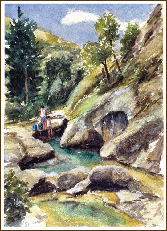 Hike along the mountain stream