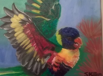 Tropical Bird Oil Painting