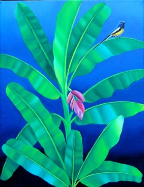 blue tail bird 12X16'