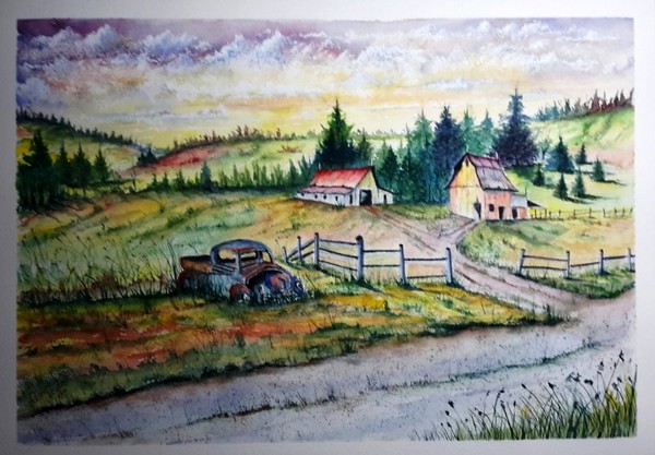 Old truck and Barns