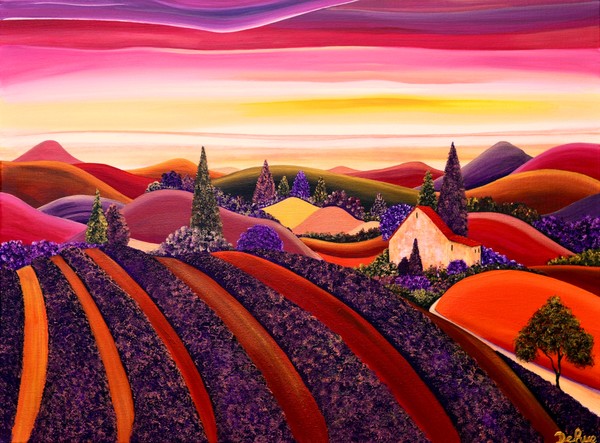 French landscape with fields of lavender