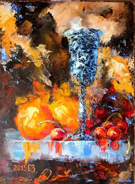 Still life with cherries
