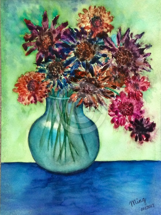 Dry flowers in the vase 