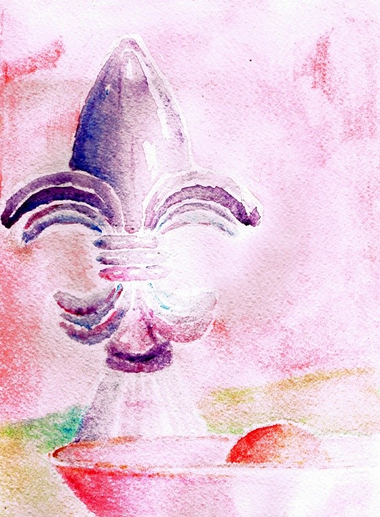 Fleur De Lis Still Life Watercolor