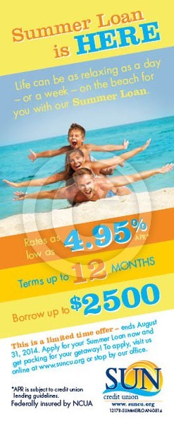 Sun CU Summer Loan flyer