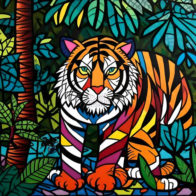 Tiger in the Forest by Night