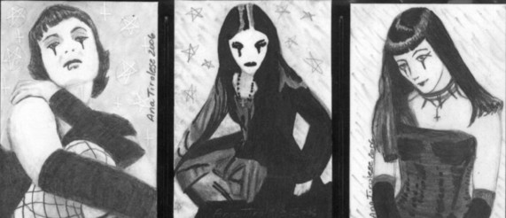 Unholy Trio - Goth Girls - ACEO