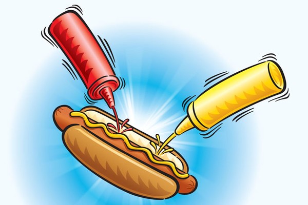 Hotdog with Ketchup & Mustard