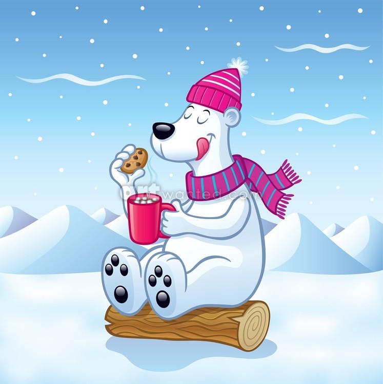 Polar Bear with Hot Cocoa