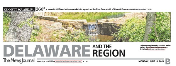 110th News Journal Panorama-Flinn Farm Waterfall