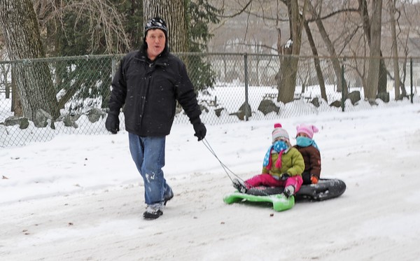 Sledding Family