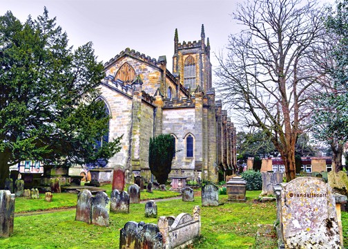 AN OLD ENGLISH CHURCH AND CEMETERY