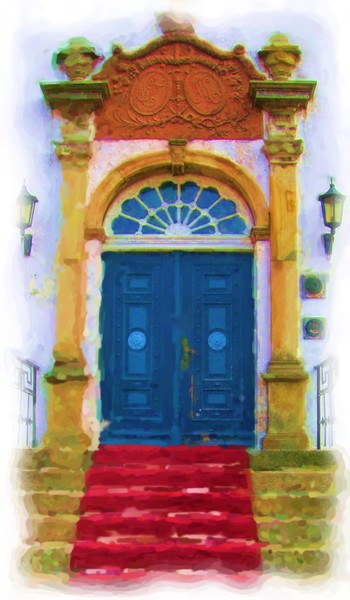 Bygholm Manor House the Front Door Painting