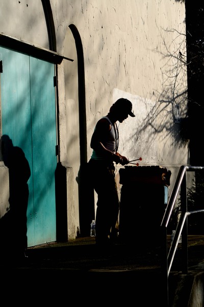 Street Musician with Shadow