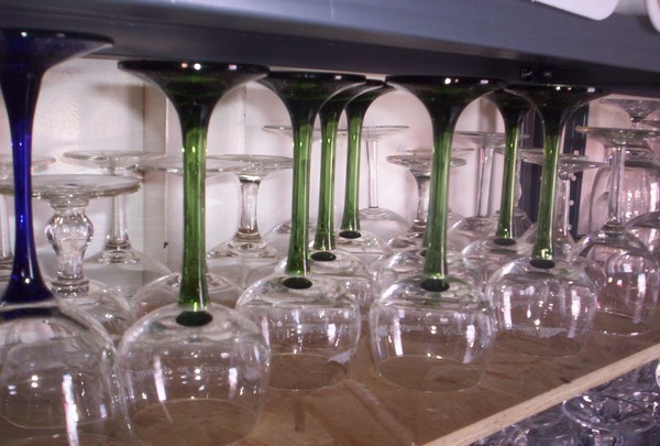 Green Stemmed Glasses...all in a row