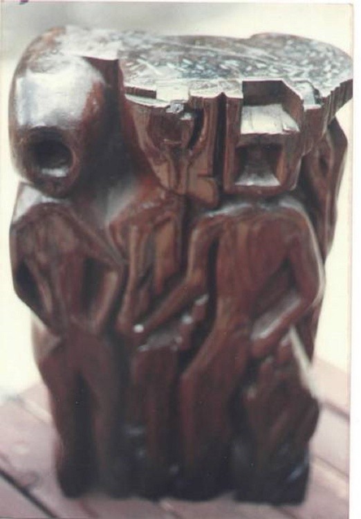 WOOD SCULPTURE--GARDEN OF EDEN..(C) 1978..ELTON HOUCK