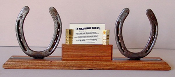 Tarara Colorado Wood Double Horseshoe Card Holder
