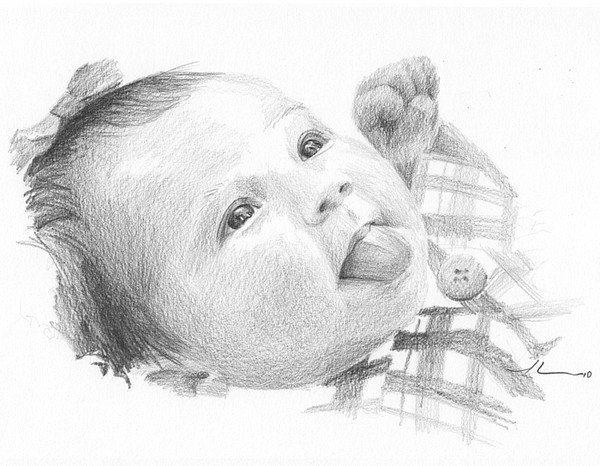 baby girl drawing