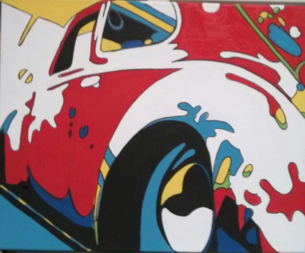 abstract red bug