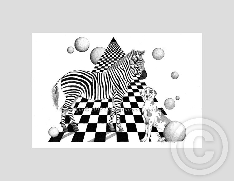 Mike's Room Zebra Pen and Ink Stippling