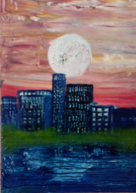 Blue city scape 
